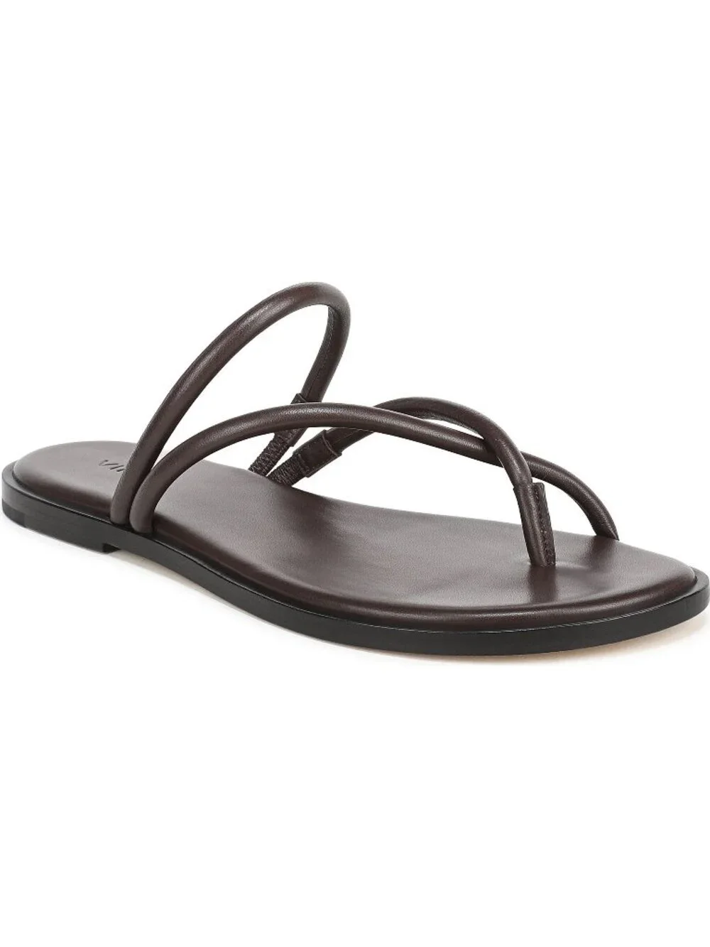 $300 VIINCE Elisa Leather Sandal GANACHE BROWN SIMPLE SLIDE LEATHER 9.5  (A6)